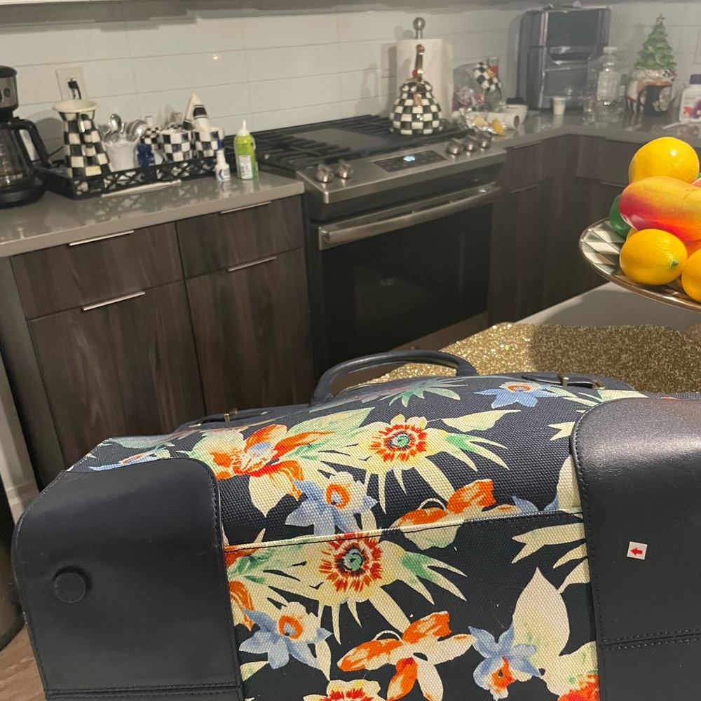 Ralph Lauren Navy and Floral Tote - Picture 7 of 14